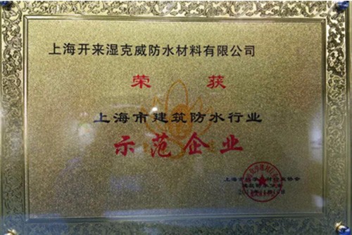 誠實守信 務(wù)實創(chuàng)新 開來濕克威榮獲“示范企業(yè)”稱號